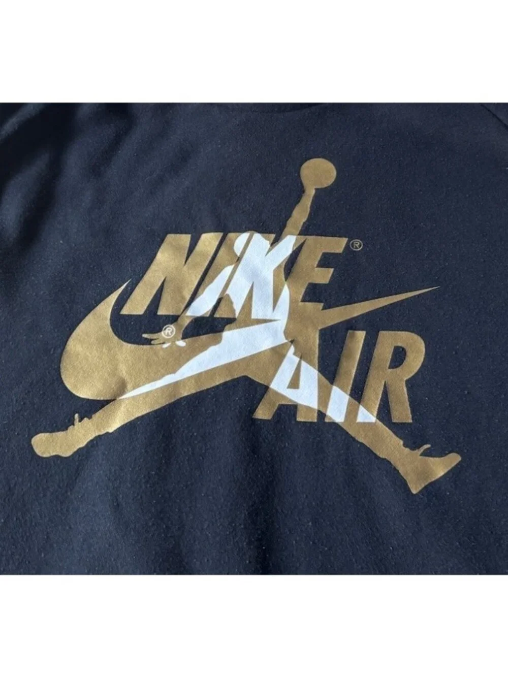 Nike Air Jordan Mens Sz 3XL Black Gold Silver Metallic Jumpman Fleece Sweatshirt